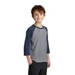 Port & Company Youth Core Blend 3/4-Sleeve Raglan Tee. | https://www.bestnamebadges.com