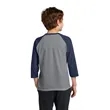 Port & Company Youth Core Blend 3/4-Sleeve Raglan Tee. | https://www.bestnamebadges.com