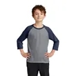 Port & Company Youth Core Blend 3/4-Sleeve Raglan Tee. | https://www.bestnamebadges.com