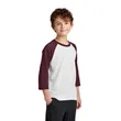 Port & Company Youth Core Blend 3/4-Sleeve Raglan Tee. | https://www.bestnamebadges.com