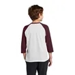 Port & Company Youth Core Blend 3/4-Sleeve Raglan Tee. | https://www.bestnamebadges.com