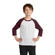 Port & Company Youth Core Blend 3/4-Sleeve Raglan Tee. | https://www.bestnamebadges.com