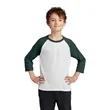 Port & Company Youth Core Blend 3/4-Sleeve Raglan Tee. | https://www.bestnamebadges.com