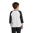 Port & Company Youth Core Blend 3/4-Sleeve Raglan Tee. | https://www.bestnamebadges.com
