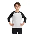 Port & Company Youth Core Blend 3/4-Sleeve Raglan Tee. | https://www.bestnamebadges.com