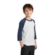 Port & Company Youth Core Blend 3/4-Sleeve Raglan Tee. | https://www.bestnamebadges.com