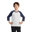 Port & Company Youth Core Blend 3/4-Sleeve Raglan Tee. | https://www.bestnamebadges.com