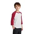 Port & Company Youth Core Blend 3/4-Sleeve Raglan Tee. | https://www.bestnamebadges.com