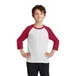Port & Company Youth Core Blend 3/4-Sleeve Raglan Tee. | https://www.bestnamebadges.com