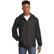 Sport-Tek Heather Colorblock Raglan Hooded Wind Jacket. | https://www.bestnamebadges.com