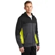 Sport-Tek Tech Fleece Colorblock Full-Zip Hooded Jacket. | https://www.bestnamebadges.com