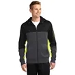 Sport-Tek Tech Fleece Colorblock Full-Zip Hooded Jacket. | https://www.bestnamebadges.com