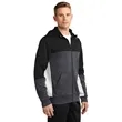 Sport-Tek Tech Fleece Colorblock Full-Zip Hooded Jacket. | https://www.bestnamebadges.com