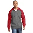 Sport-Tek Raglan Colorblock Full-Zip Hooded Fleece Jacket. | https://www.bestnamebadges.com