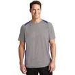 Sport-Tek Heather Colorblock Contender Tee. | https://www.bestnamebadges.com