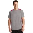 Sport-Tek Heather Colorblock Contender Tee. | https://www.bestnamebadges.com