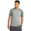 Sport-Tek PosiCharge Tri-Blend Wicking Raglan Tee. | https://www.bestnamebadges.com