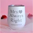 12 Oz. Custom Stainless Steel Wine Tumblers | https://www.bestnamebadges.com