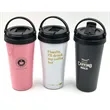 17 Oz. Custom Printed Travel Coffee Tumblers With Handle | https://www.bestnamebadges.com