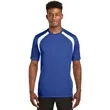 Sport-Tek Dry Zone Colorblock Crew. | https://www.bestnamebadges.com
