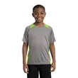 Sport-Tek Youth Heather Colorblock Contender Tee. | https://www.bestnamebadges.com