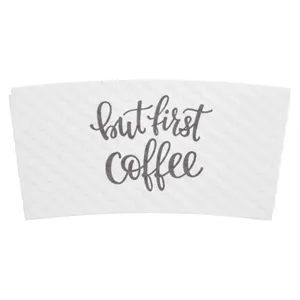 Custom Premium Embossed White Cup Sleeves