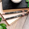 Soft Touch Rose Gold Trim Metal Pens | https://www.bestnamebadges.com