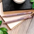 Soft Touch Rose Gold Trim Metal Pens | https://www.bestnamebadges.com