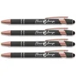 Soft Touch Rose Gold Trim Metal Pens | https://www.bestnamebadges.com