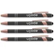 Soft Touch Rose Gold Trim Metal Pens | https://www.bestnamebadges.com