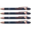 Soft Touch Rose Gold Trim Metal Pens | https://www.bestnamebadges.com