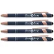 Soft Touch Rose Gold Trim Metal Pens | https://www.bestnamebadges.com
