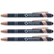Soft Touch Rose Gold Trim Metal Pens | https://www.bestnamebadges.com