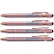 Soft Touch Rose Gold Trim Metal Pens | https://www.bestnamebadges.com