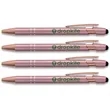 Soft Touch Rose Gold Trim Metal Pens | https://www.bestnamebadges.com