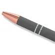 Soft Touch Rose Gold Trim Metal Pens | https://www.bestnamebadges.com