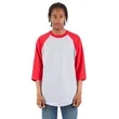 Shaka Wear Adult Three-Quarter Sleeve Raglan T-Shirt | https://www.bestnamebadges.com
