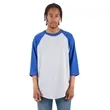 Shaka Wear Adult Three-Quarter Sleeve Raglan T-Shirt | https://www.bestnamebadges.com