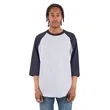 Shaka Wear Adult Three-Quarter Sleeve Raglan T-Shirt | https://www.bestnamebadges.com