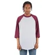 Shaka Wear Adult Three-Quarter Sleeve Raglan T-Shirt | https://www.bestnamebadges.com