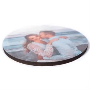 3.75 Inch Round Cork Back Photo Coasters