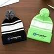 Custom Two-Tone Knit Pom Beanies | https://www.bestnamebadges.com