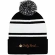 Custom Two-Tone Knit Pom Beanies | https://www.bestnamebadges.com