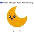 Crescent Moon Shaped Backdrop | https://www.bestnamebadges.com