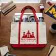 Large Top Zipper Cotton Tote Bags | https://www.bestnamebadges.com