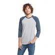 Next Level Apparel Unisex CVC 3/4 Sleeve Raglan Baseball ... | https://www.bestnamebadges.com