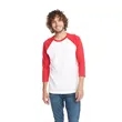 Next Level Apparel Unisex CVC 3/4 Sleeve Raglan Baseball ... | https://www.bestnamebadges.com