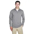 UltraClub Men's Cool & Dry Heathered Performance Quarter-Zip | https://www.bestnamebadges.com