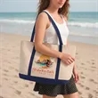 Custom Two Tone Cotton Canvas Tote Bags | https://www.bestnamebadges.com