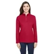 CORE365 Ladies' Fusion ChromaSoft™ Pique Quarter-Zip | https://www.bestnamebadges.com